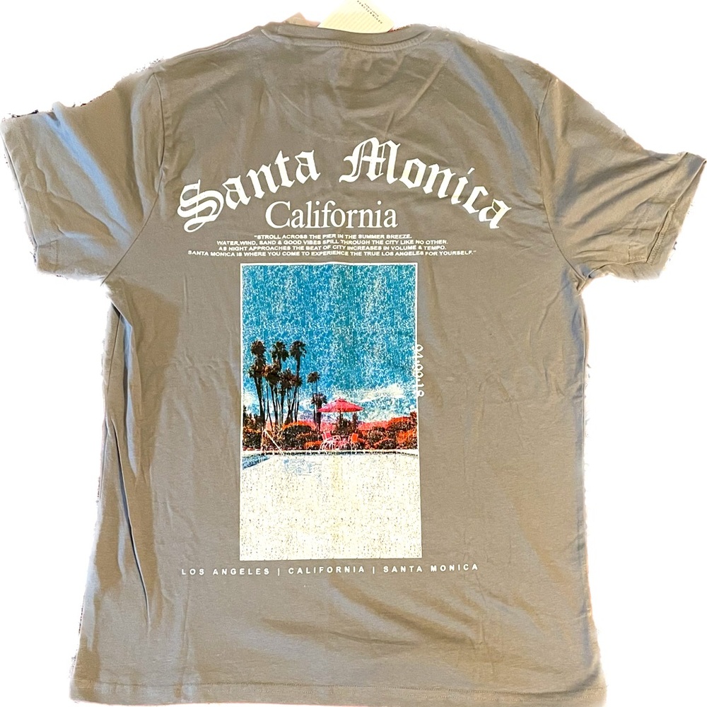 Denim & Flower Ricky Singh “Santa Monica” T Shirt Men’s XL Grey
